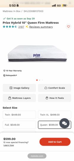 Bobs Queen Firm Mattress with Ikea Brimnes Bed Frame