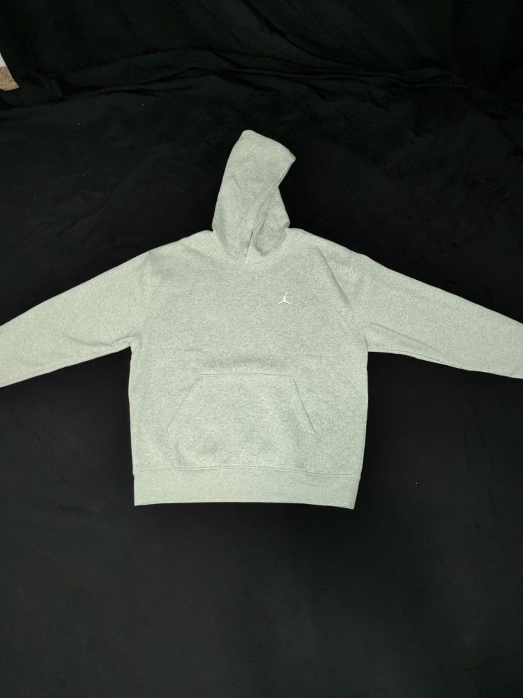 Jordan Brooklyn Fleece Pullover Hoodie – Men’s Large – Heather Gray / Light Carbon
