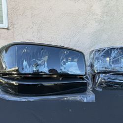 00-06 GMC Yukon Smoke Black Clear Headlights Parking Lights Set