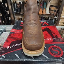 *Free delivery* new brown zipper Salpa work boots men anti slip all sizes ask made in mexico
