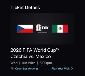 México vs Czechia 6/24 Wednesday at Cosm