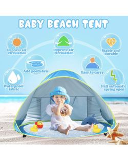 Baby Beach Tent Pop Up Shade Pool UV Sun Shelter w/ Carry Bag Stakes