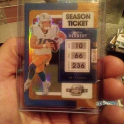 2021 Panini Contenders Optic Football Justin Herbert Season Ticket Orange /50 
