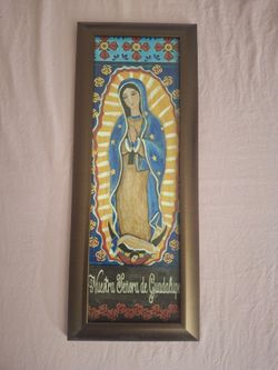 Nuestra Señora de Guadalupe Framed Religious Picture Wall Hanging,