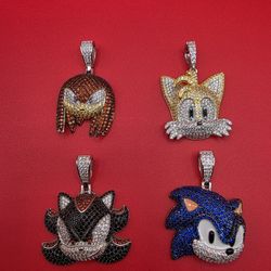 925 Sterling Silver Sonic And Friends Pendant 