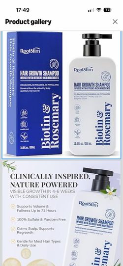 Biotin & Rosemary Shampoo for Hair Growth: Hair Loss Shampoo for Thinning Hair Infused with Natural Nutrient Rich Ingredients for Hair thickening Sulf