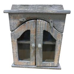 Vintage Rustic Glass Door Wall Cabinet