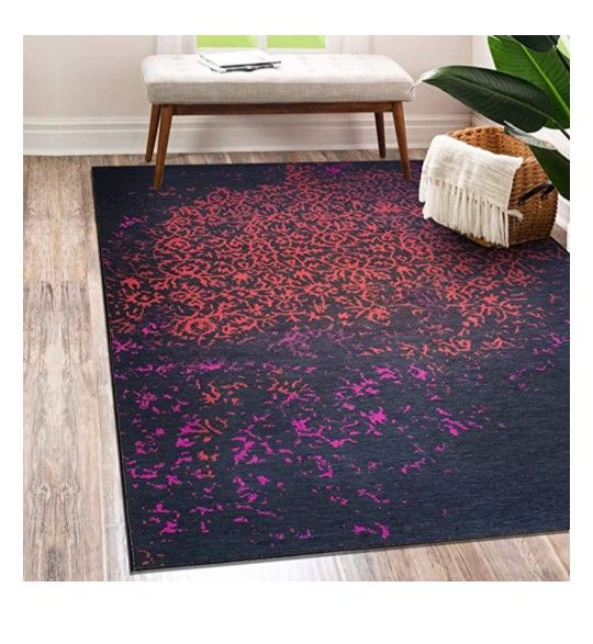 Vernal Machine Washable Non Slip Area Rug For Living room, Bedroom, Dining room Pet Friendly High Traffic Non-Shedding Rugs Lowa Persian Collection Ca