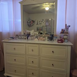 White Dresser With Mirror 