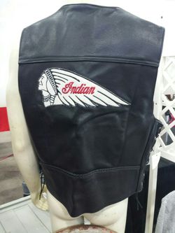 Indian motorcycle vest with pins