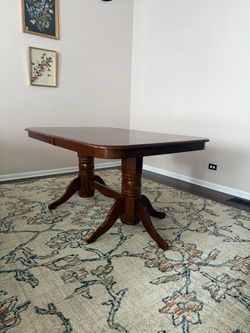 Dining table top with Butterfly Leaf &double Pedestal Base 40x78 inch