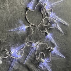 LED 12 White Icicles For Indoor/Outdoor Use 11Ft  Long 