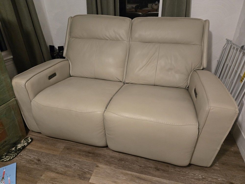 Power Reclining Leather Couch