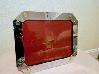 Vintage Solid Brass Ships Porthole Picture Frame 1930s