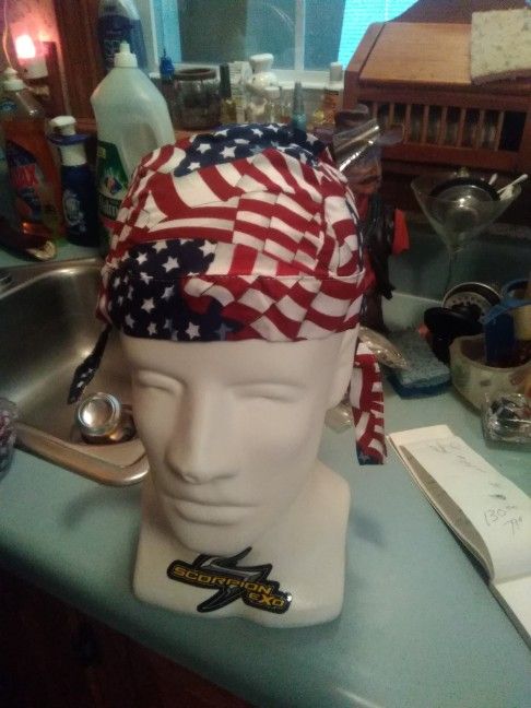 American Flag Skull Cap. New