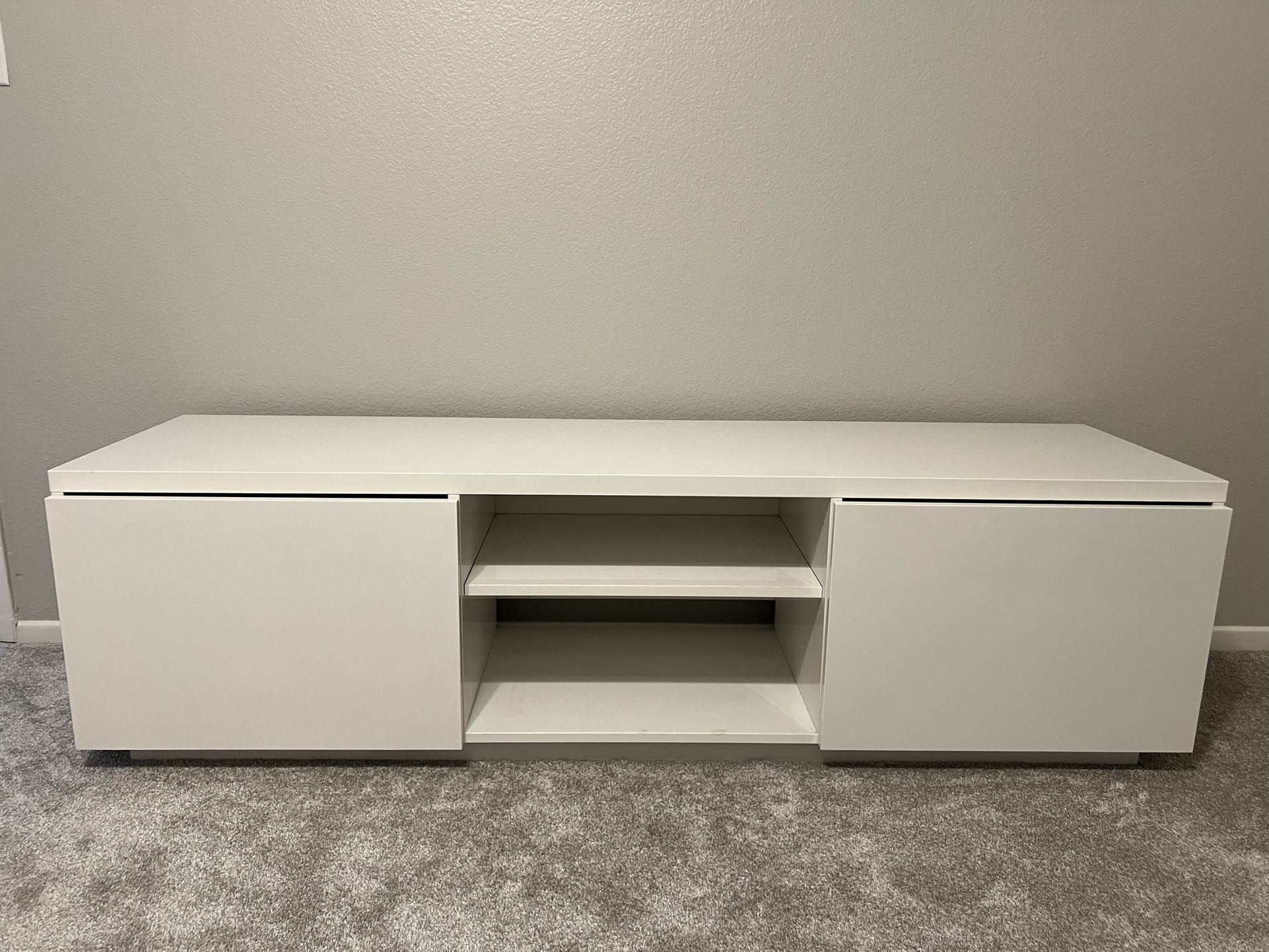 White Modern TV Stand With Storage And Drawers For Sale