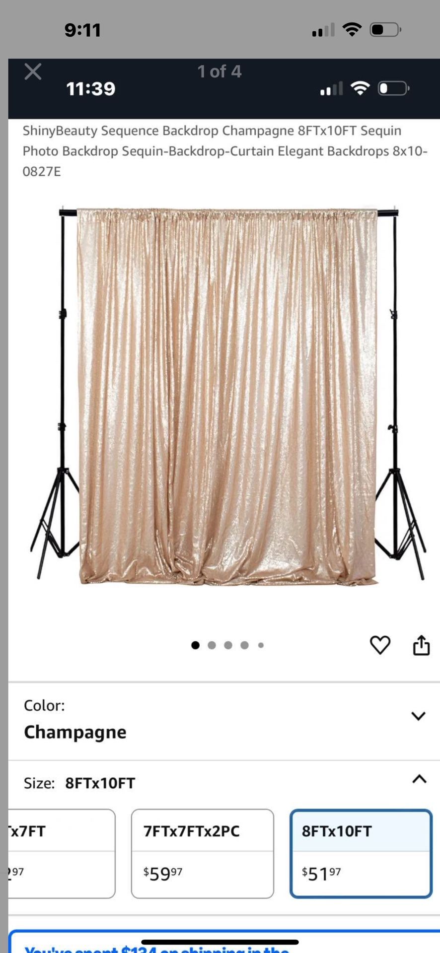 Champagne Sequin Backdrop Curtains