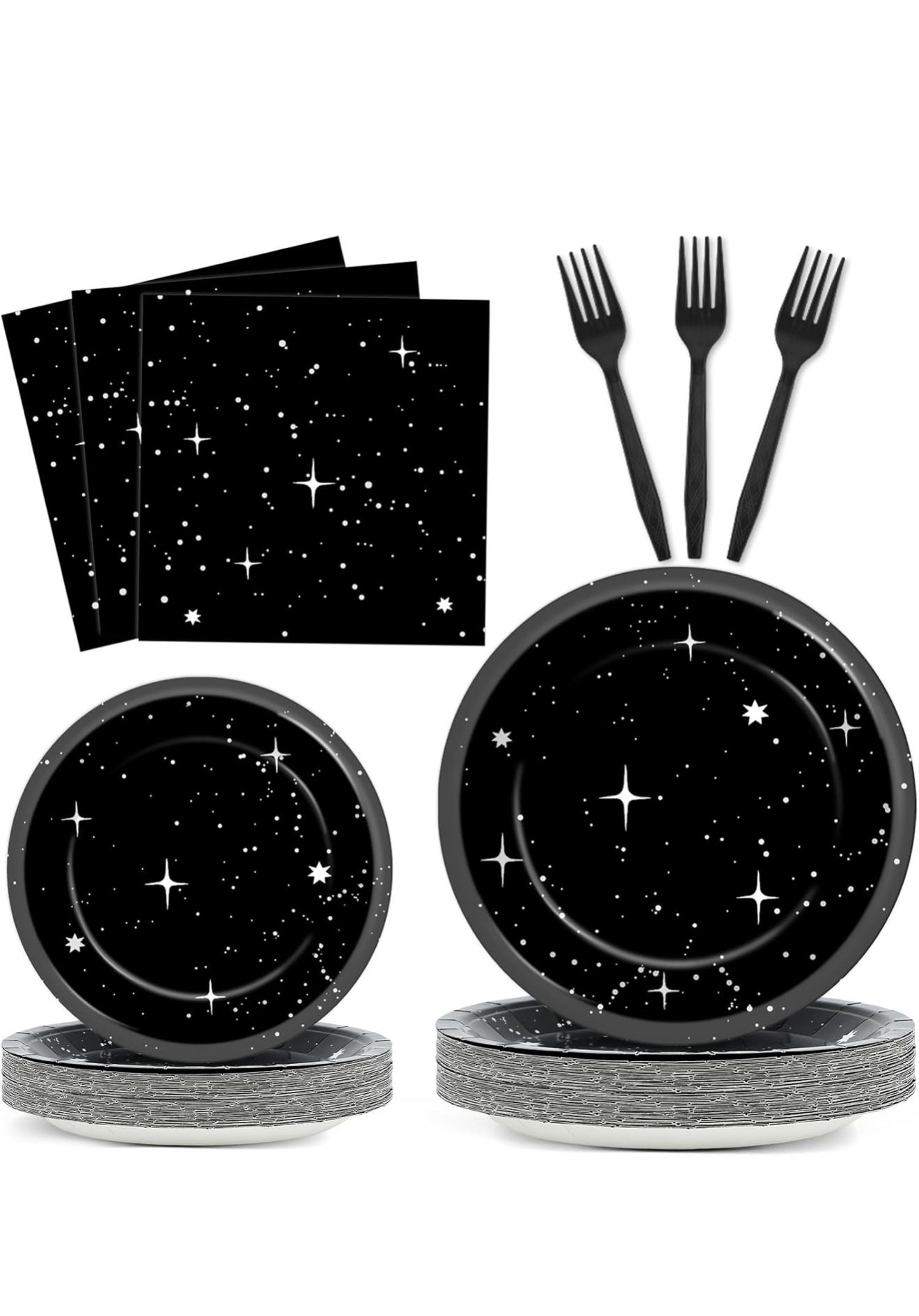 100 pc 25 guests disposable party supplies for night sky, space, Star Wars, galaxy theme party