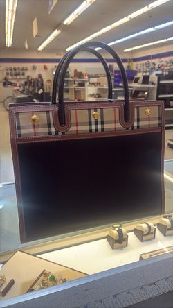 Burberry Tote Bag with Check Panel