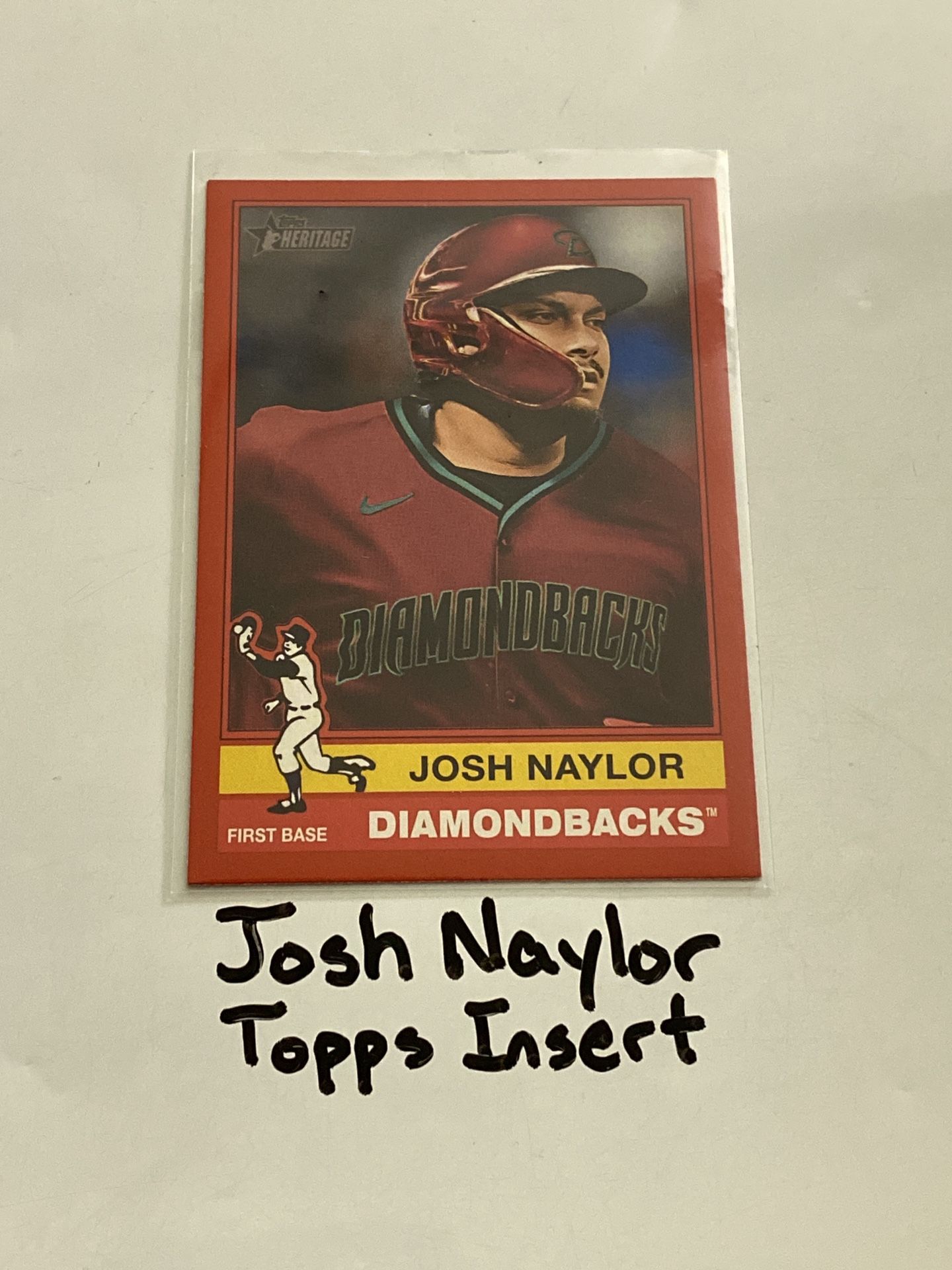 Josh Naylor Arizona Diamondbacks 1st Baseman Topps Short Print Insert Card. 