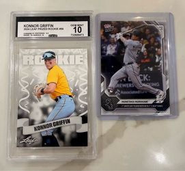 2024 Leaf Trinity Konnor Griffin RC Gem 10 & Topps Now Munetaka Murakami Rookie
