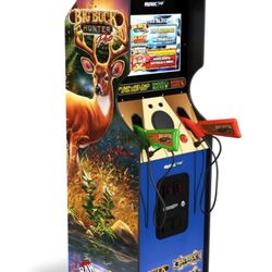 Arcade1Up Big Buck Hunter Pro Deluxe Arcade Machine, 5-Foot Stand-Up Cabinet, 4 Games, 17-Inch Screen, 2 Light Pump Action Rifle Included