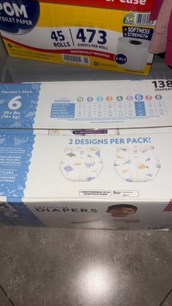 Member's Mark Size 6 Premium Diapers 138 Count