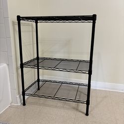 Black Metal 3-Shelf Free Standing Storage Unit