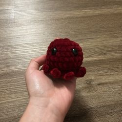 Red crochet octopus