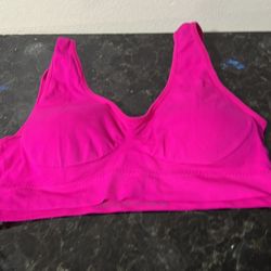 hot pink seamless wireless bra. It is a comfort or light-