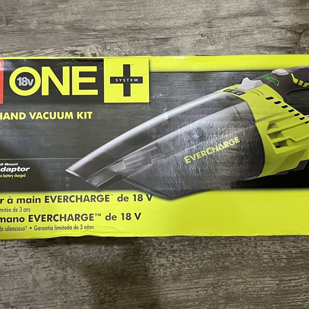 RYOBI ONE 18V Lithium Ion Cordless EVERCHARGE Hand Vacuum Kit with 1.3 Ah Compact Battery and Wall Adaptor Charger for Sale in Federal Way WA OfferUp