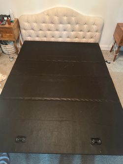 Queen Bed Frame with Tufted Headboard
