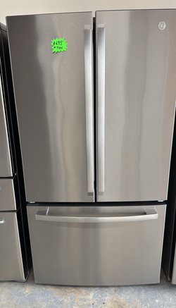 GE French Door Fridge – Stainless, Ice Maker, Clean