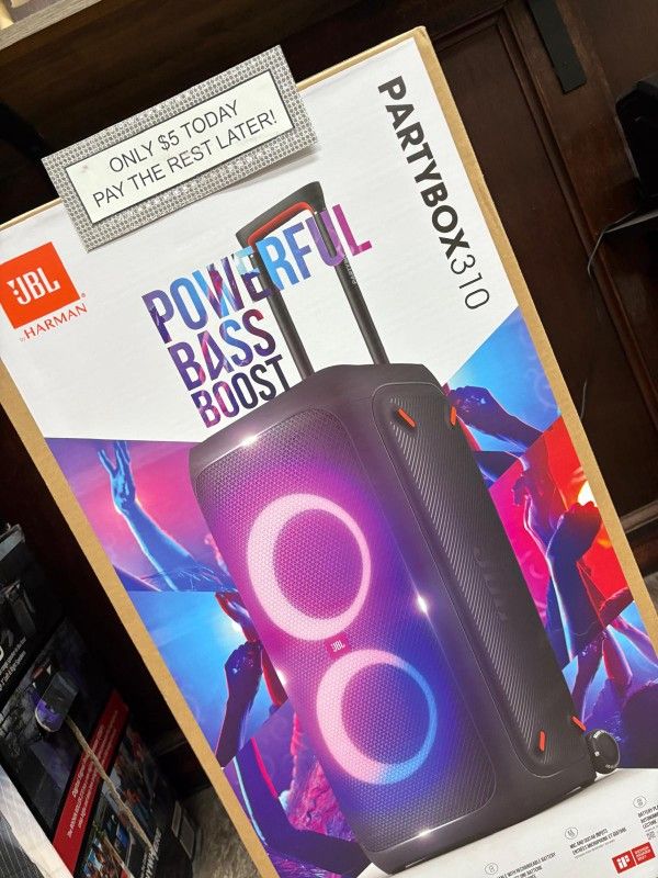 Jbl PartyBox 310 Bluetooth Speaker New - Pay $1 today and pay the rest later -
