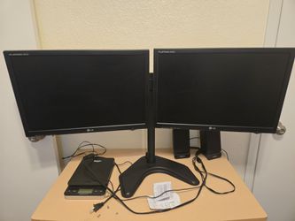 Dual LG monitors with stand