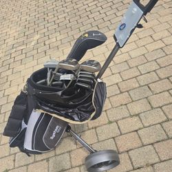 Golf Club Set, Golf Bag and Folding Golf Push Cart PRN your choice - Read Description - Make An Offer