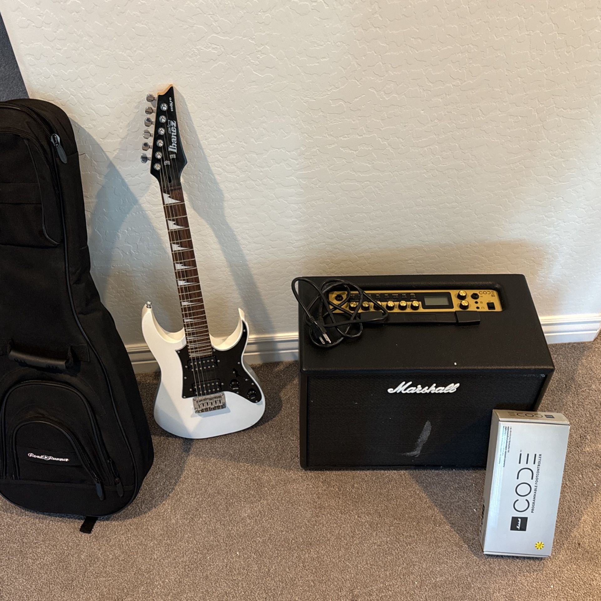 Ibanez Mikro Guitar & Marshall Code 50 Amp Combo