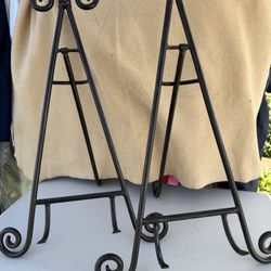 Set of Two Metal Display Easels