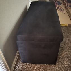 Black Faux Leather Storage Bin