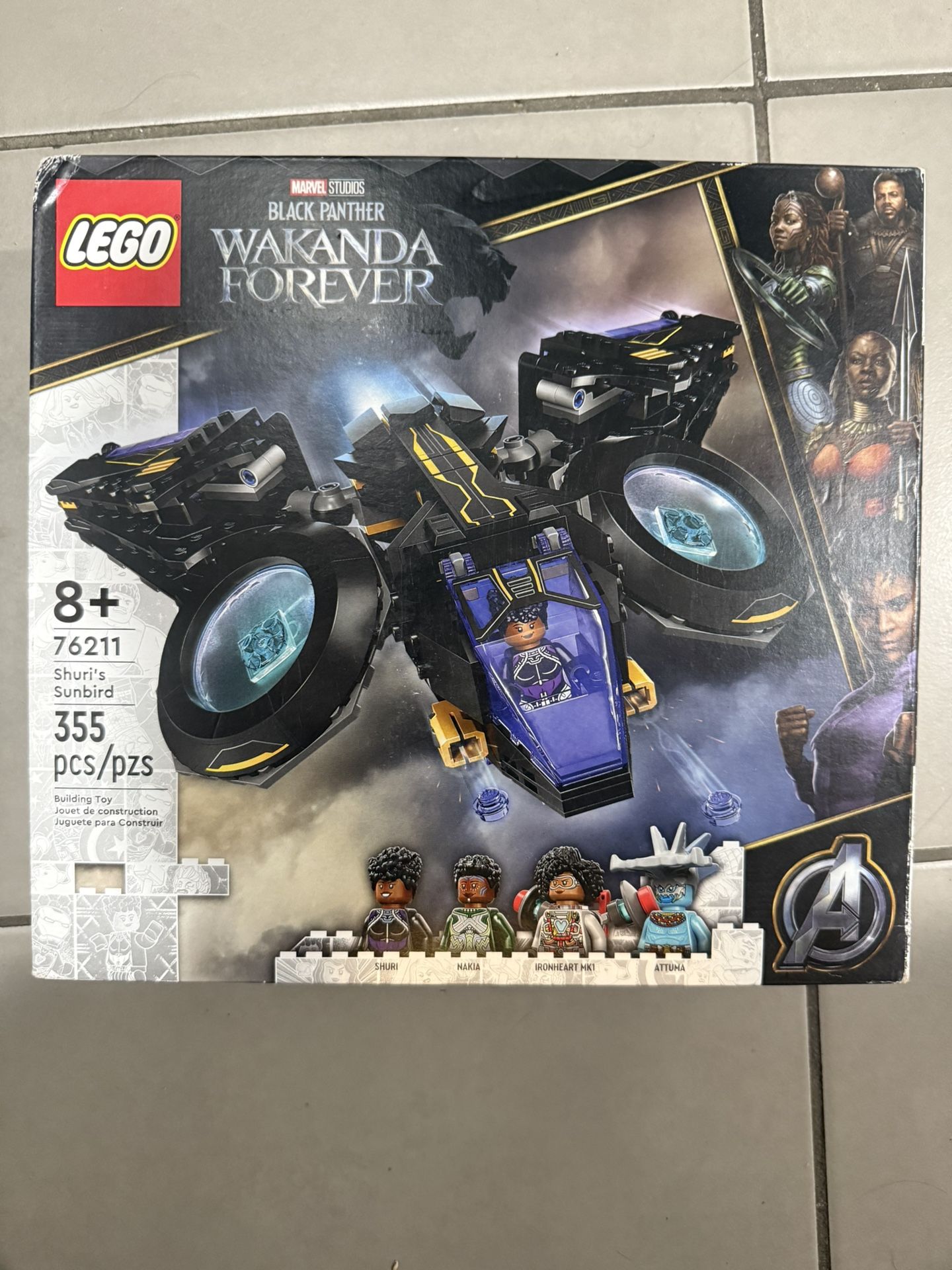 LEGO Marvel Black Panther: Wakanda Forever Shuri's Sunbird 76211 Building Toy Set (355 Pieces)