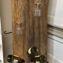 Cypress Log Wine Holder