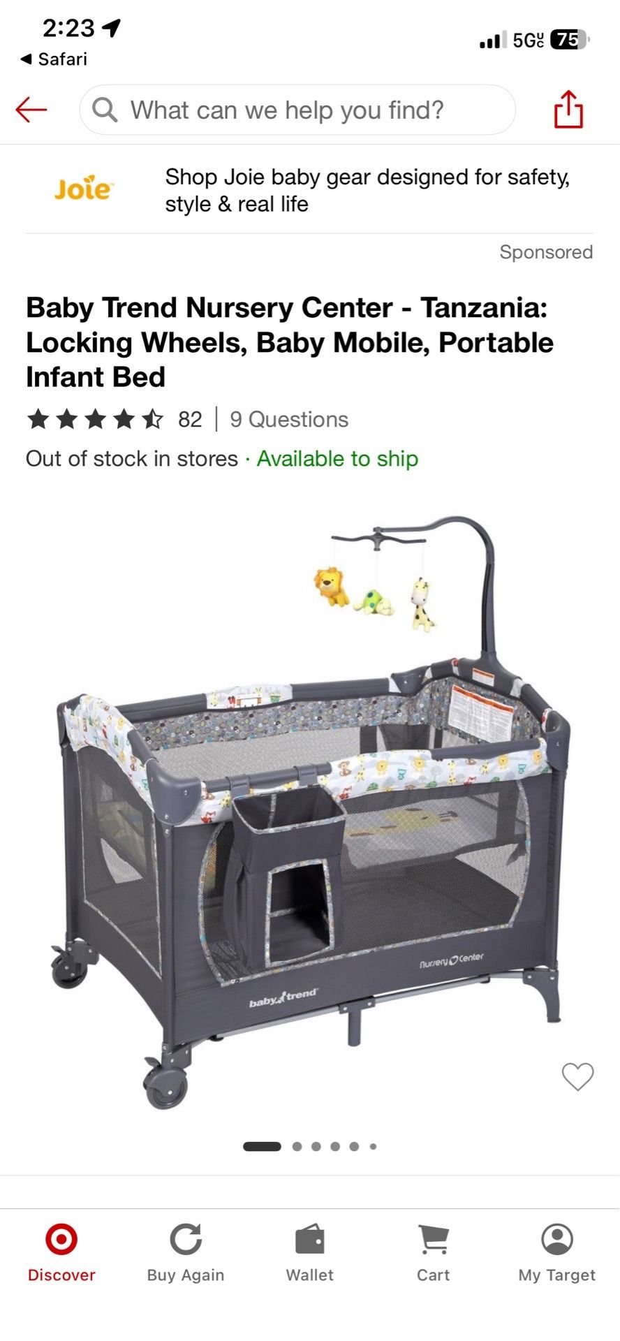 Infant travel bed