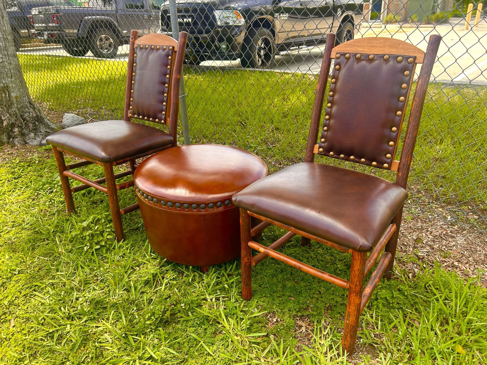 3-Piece NEW Log Cabin Smokey Mountain/Country Western Chair & Ottoman Set