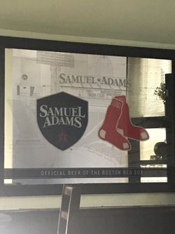 boston redsox sam adams beer mirror