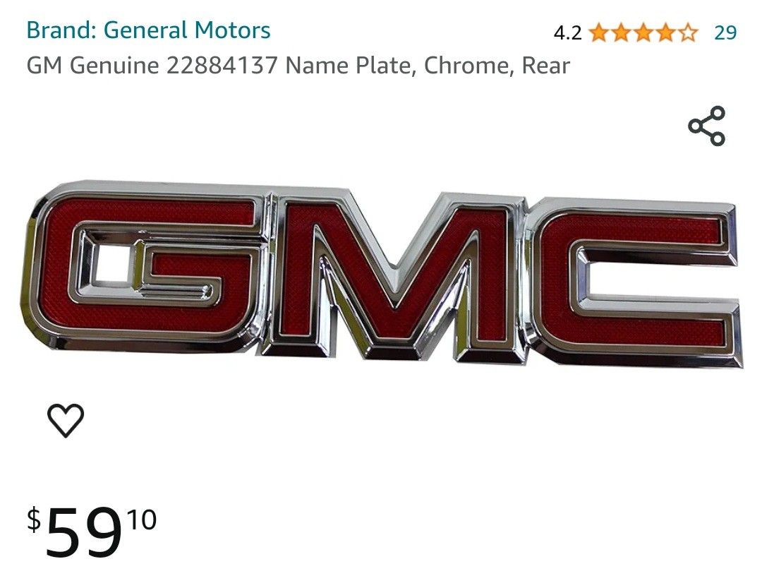 GM Genuine Name Plate, Chrome, Rear