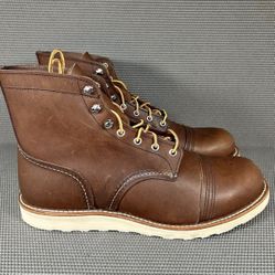 Red Wing 8088 Iron Ranger Traction Tred Cap Toe Brown Leather Boots - Men's 7.5
