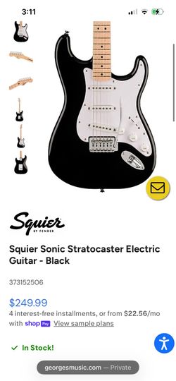 Squier Sonic Stratocaster Electric Guitar - Black