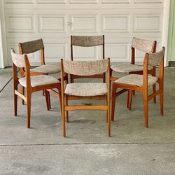 Mid Century Teak Dining Chairs (set of 6)