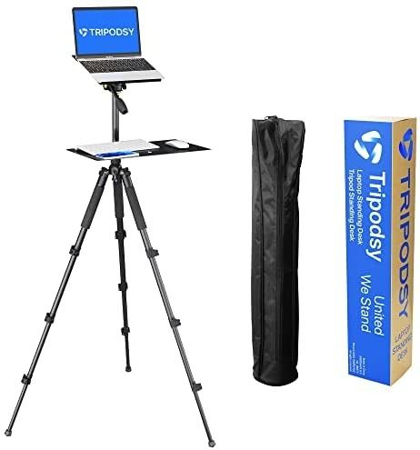 ✅ ️Portable Laptop Standing Desk - Adjustable Height To Sit/Stand - Office, Work, Gaming Tripod Desk