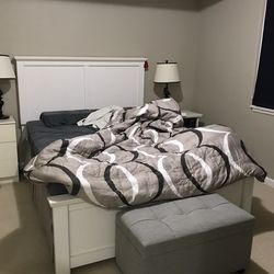 Queen Bed Frame, Box Spring And Sealy Mattress From Ashley Furniture